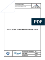 Inspection & Test Plan For Control Valve: Project: PP Pe Pilot Plant