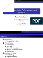 An Introduction To The Python Programming Language: Prabhu Ramachandran