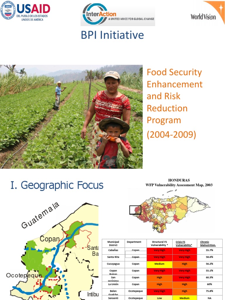 BPI Initiative: Food Security Enhancement and Risk Reduction Program ...