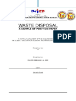 Waste Disposal: A Sample of Position Paper