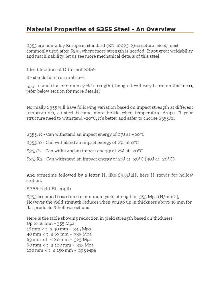 S355 | PDF | Structural Steel | Strength Of Materials
