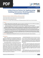 Critical Success Factors For Implementing Building Information Modeling (BIM) in Construction Industry