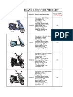 Snow Brand E-Scooter Price List: CIF Port Klang
