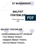 Mali̇yet Yöntemleri̇