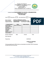 Youth For Environment in School Organization Registration Form SY 2019-2020