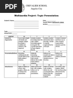 Rubrics Grade 10 Topic Presentation