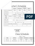 Teacher's Schedule: Salem Nissi G. Mayor