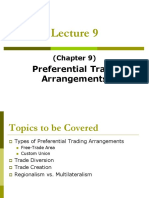 Preferential Trade Arrangements: (Chapter 9)