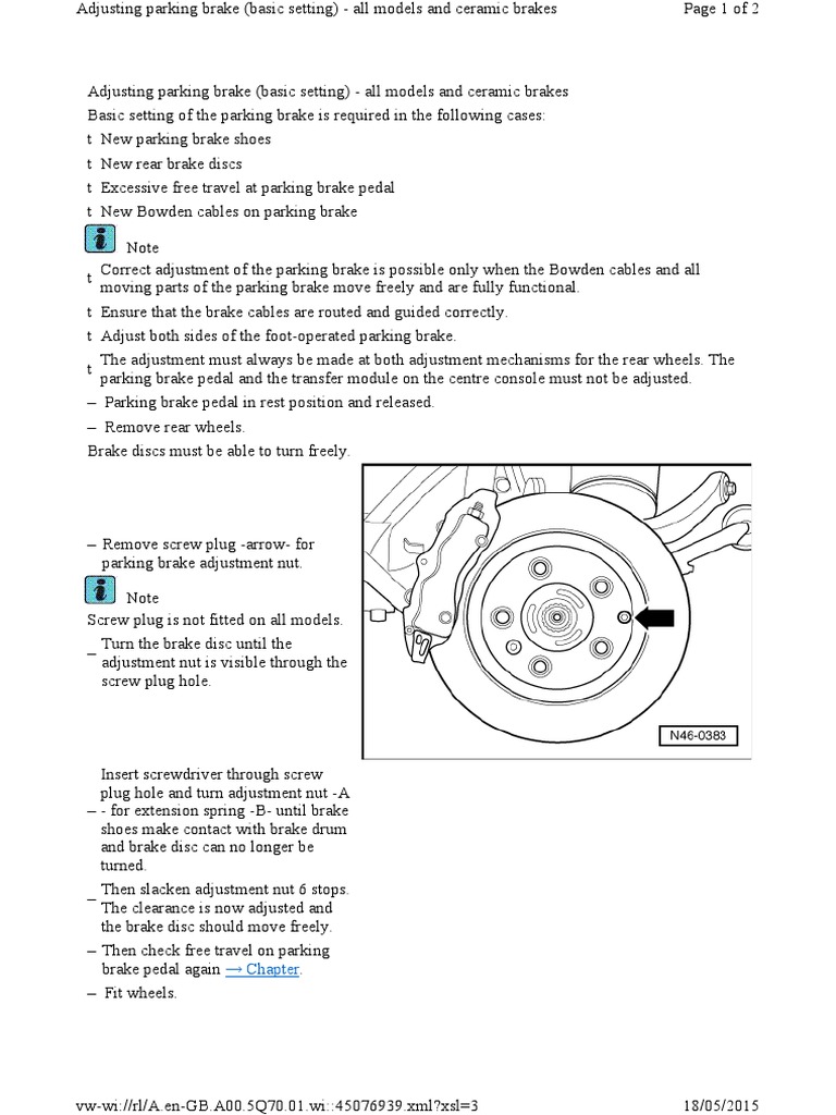 q7 Handbrake Adjust PDF