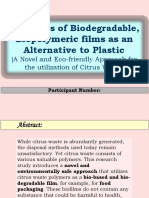 Synthesis of Biodegradable, Biopolymeric Films As An Alternative To Plastic