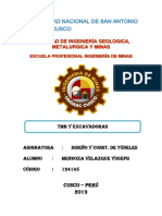 Datos y Cálculos Matemáticos para El Uso de TBM