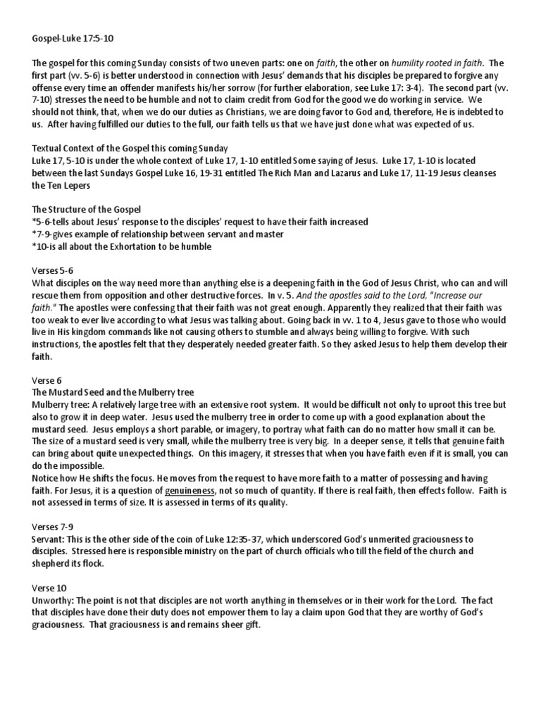 luke 17 5-10 commentary