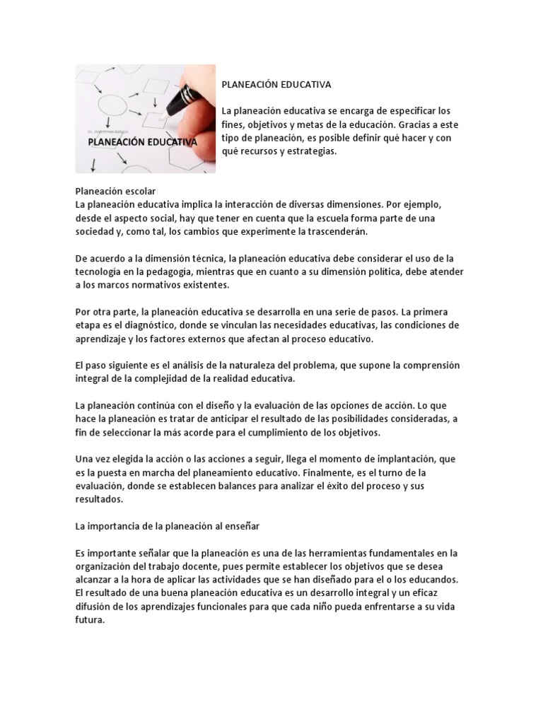 Guía de Planeación Educativa Efectiva | PDF | Planificación | Evaluación