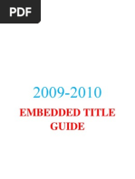 Embedded Title Guide