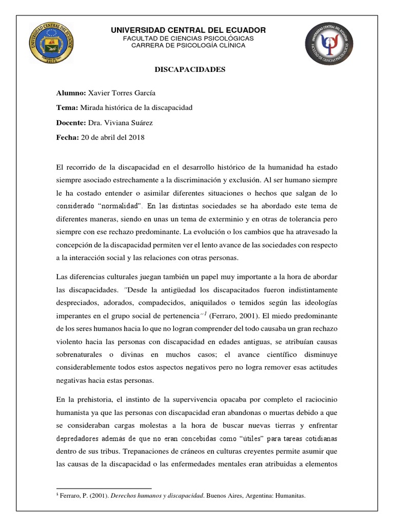 Historia de la discapacidad y derechos humanos | PDF | Invalidez | Demonios