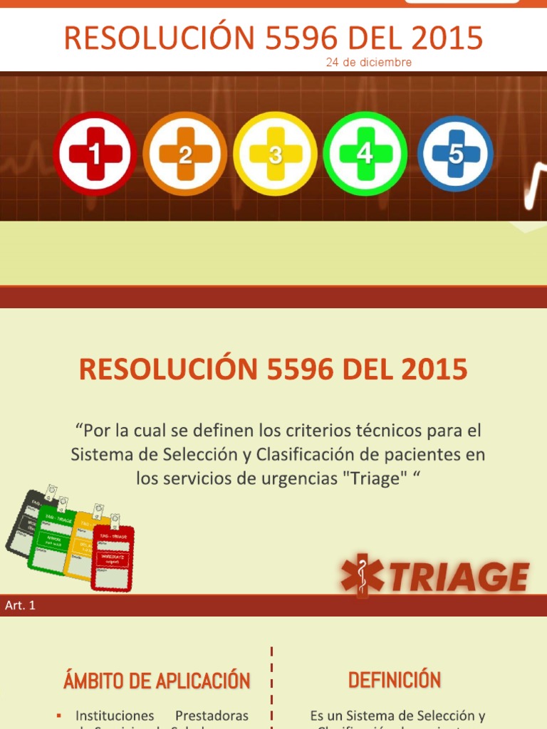 Resolución 5596 de 2015: Triage en Colombia | PDF