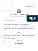 Ordinanza TAR n. 01129 Del 2019