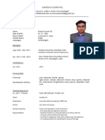 Manish Kumar Pal's CV for Software Engineer Roles