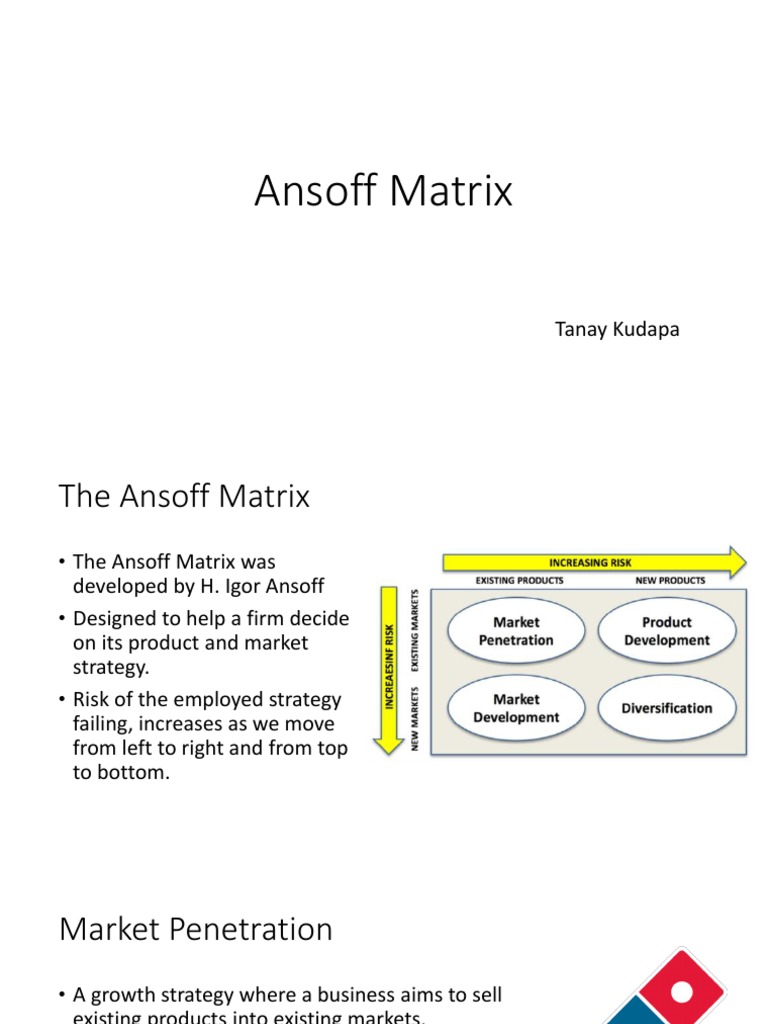 Ansoff Matrix for Business Growth | PDF