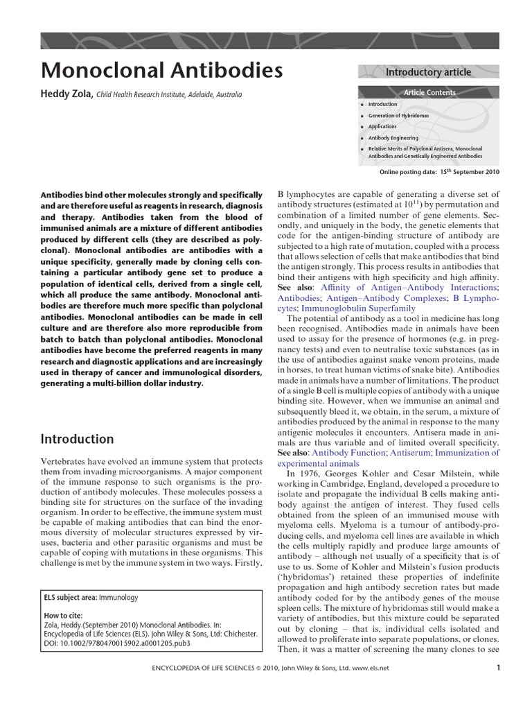 Monoclonal Antibodies | PDF | Antibody | Monoclonal Antibody