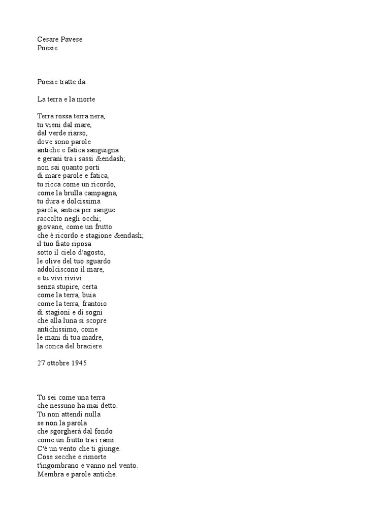 Poesie Cesare Pavese
