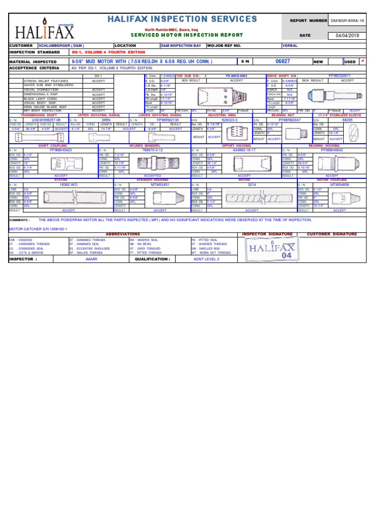 Halifax Inspection Services Used Motor Inspection Report PDF