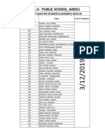 D.A.V. Public School, Airoli: List of Selected Students (Nursery) 2019-20