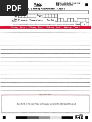 New IELTS Writing Answer Sheet
