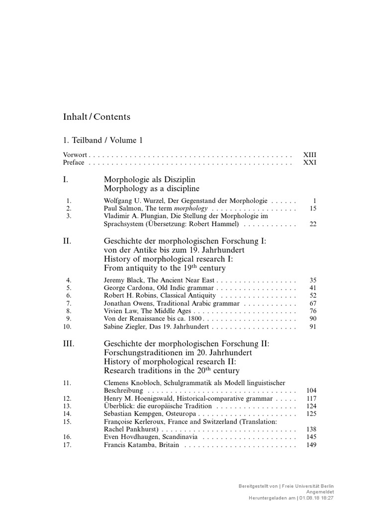 Booij Et Al Morphologie Ein Internationales Handbuch Zur Flexion Und Wortbildung Morphology An International Handbook On Inflection And Word Formation