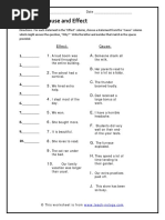 Cause and Effect Exercise