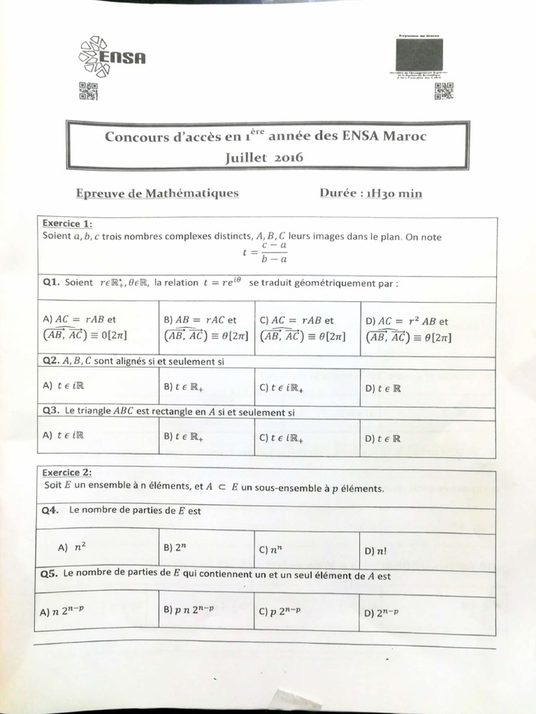 concours-ensa-2016-maths-epreuve-pdf