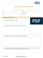 Student Learning Objectives Form: Step 1: What Is The Focus For My SLO?