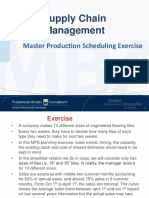 Supply Chain Management: Master Production Scheduling Exercise