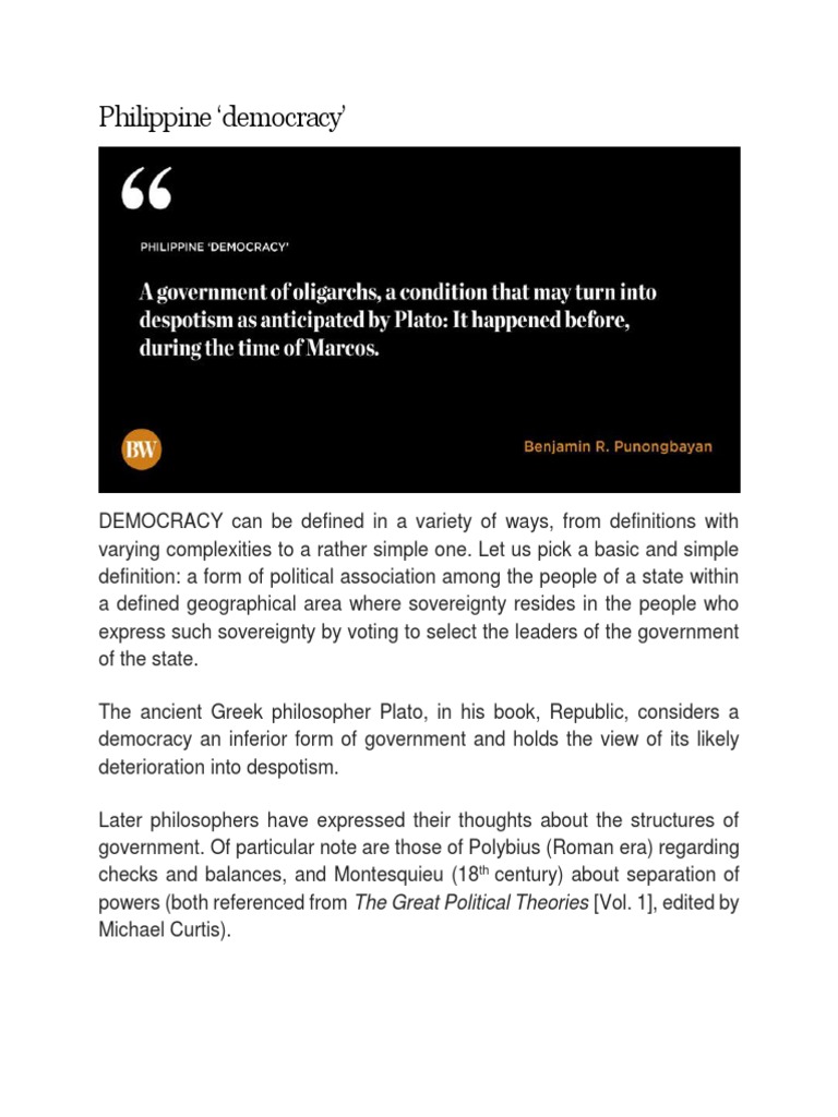 Philippine Democracy Pdf U S State Separation Of Powers