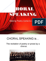 Choral Speaking: Making Poetry Come To LIFE