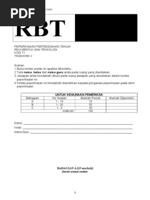 Soalan Rbt Akhir Tahun Pdf