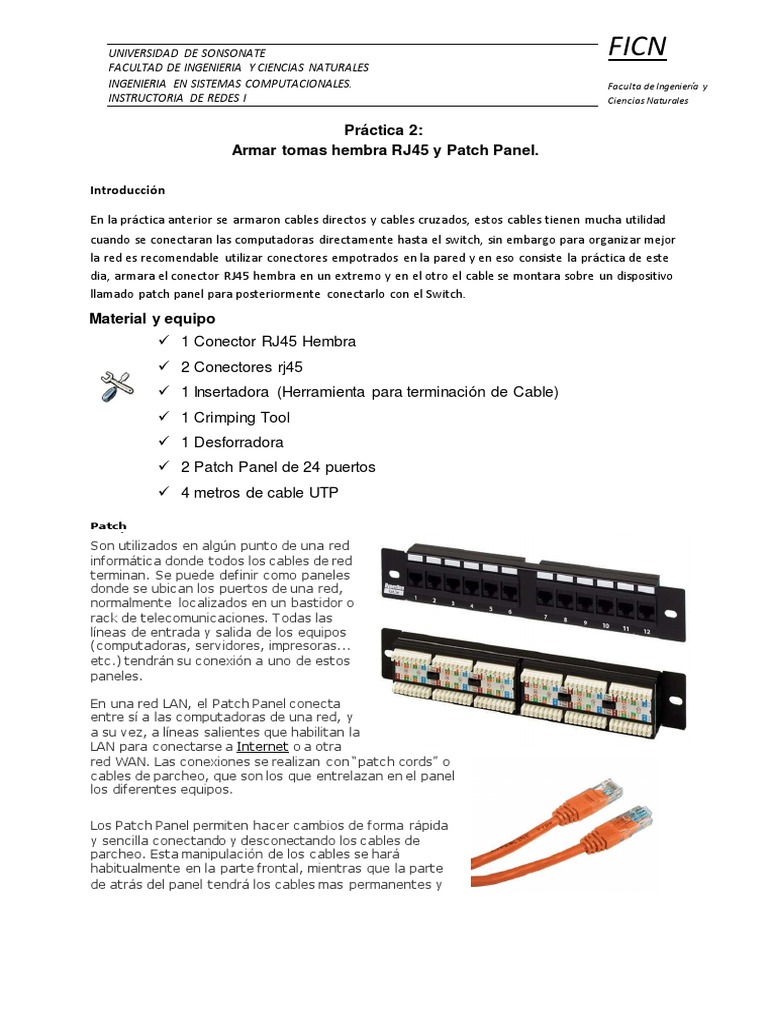 Guia 2 Patch Panel | PDF | Red de computadoras | Tecnología de ...