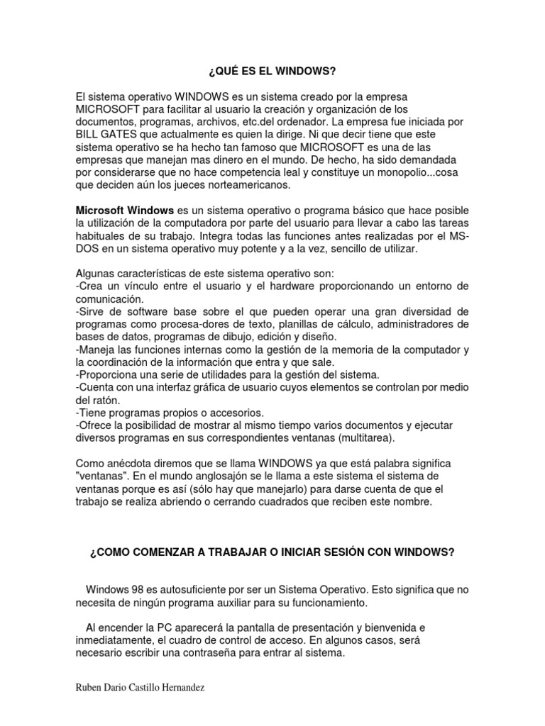 Qué Es El Windows | PDF | Sistema operativo | Microsoft Windows