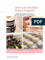 Bolo, Doces, Tortas e Salgados Caderno de Receitas Grátis Passo A Passo.