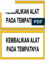 Kembalikan Alat Pada Tempatnya