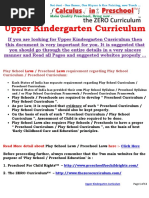 Upper Kindergarten Curriculum