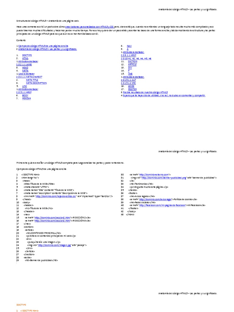 Estructura Del Código Html5 : Los mejores ejemplos HTML y HTML5 – GKAALN