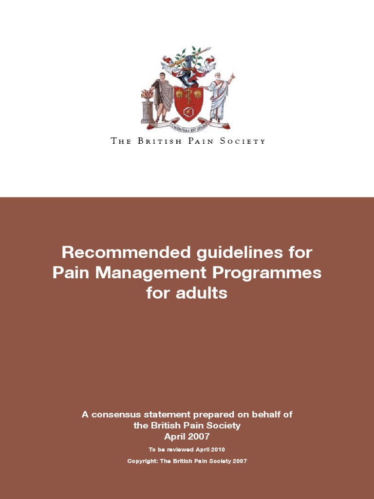 Recommended Guidelines For Pain Management Programmes For Adults | PDF ...