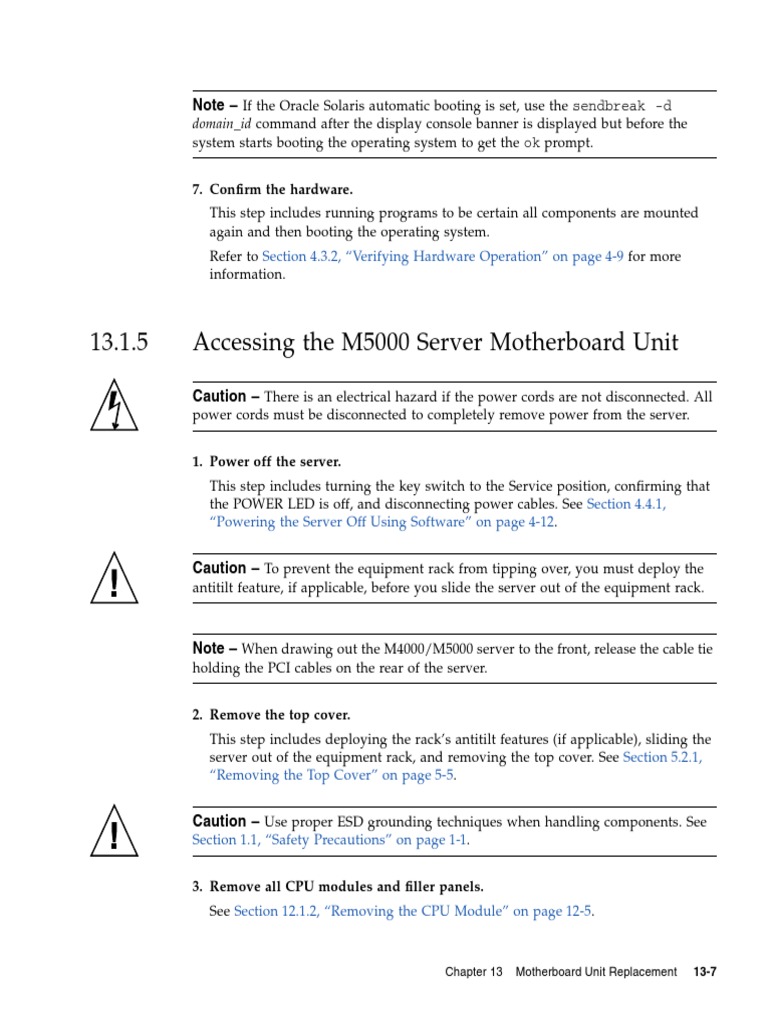 M5000 Server Motherboard Replacement Guide | PDF | Operating System ...