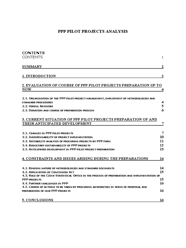 Analysis of PPP Pilot Projects Status | PDF | Public–Private ...
