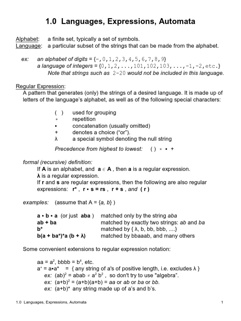 Regular Expressions in Automata Theory | PDF | Regular Expression | Logic