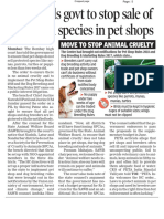 Court Tells Govt To Stop Sale of Protected Species in Pet Shops