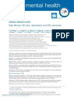 East African HIV Care Depression and HIV Outcomes
