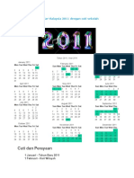Kalendar Malaysia 2011 Dengan Cuti Sekolah