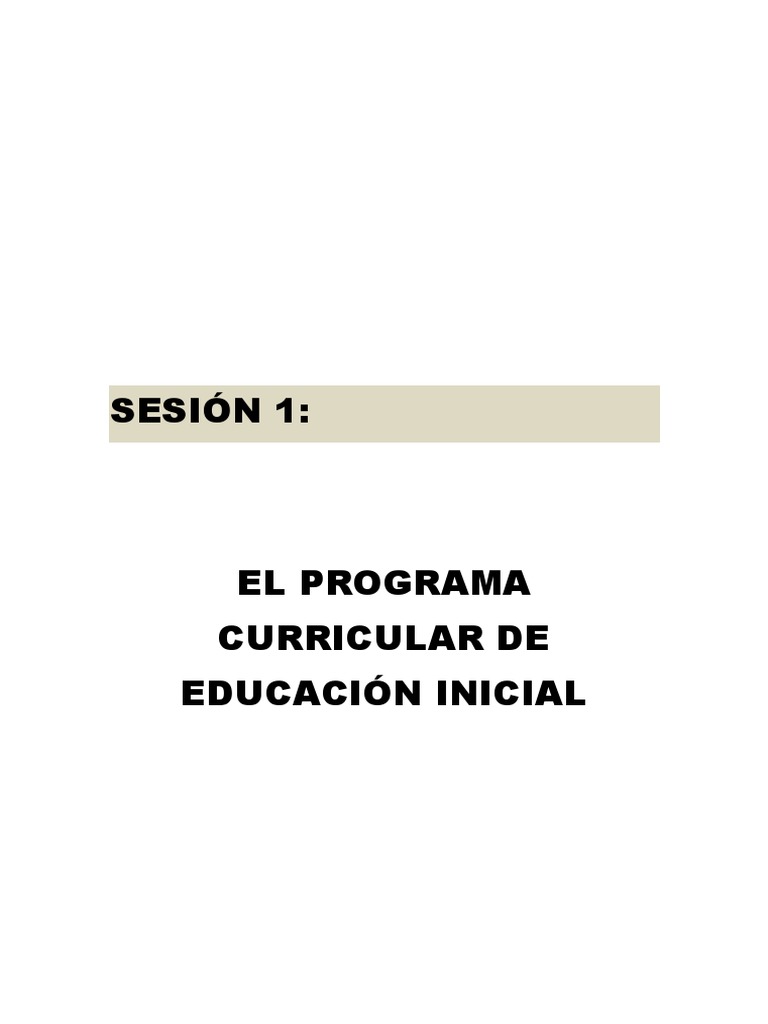 Programa Curricular Educación Inicial 2014 | PDF | Plan de estudios ...